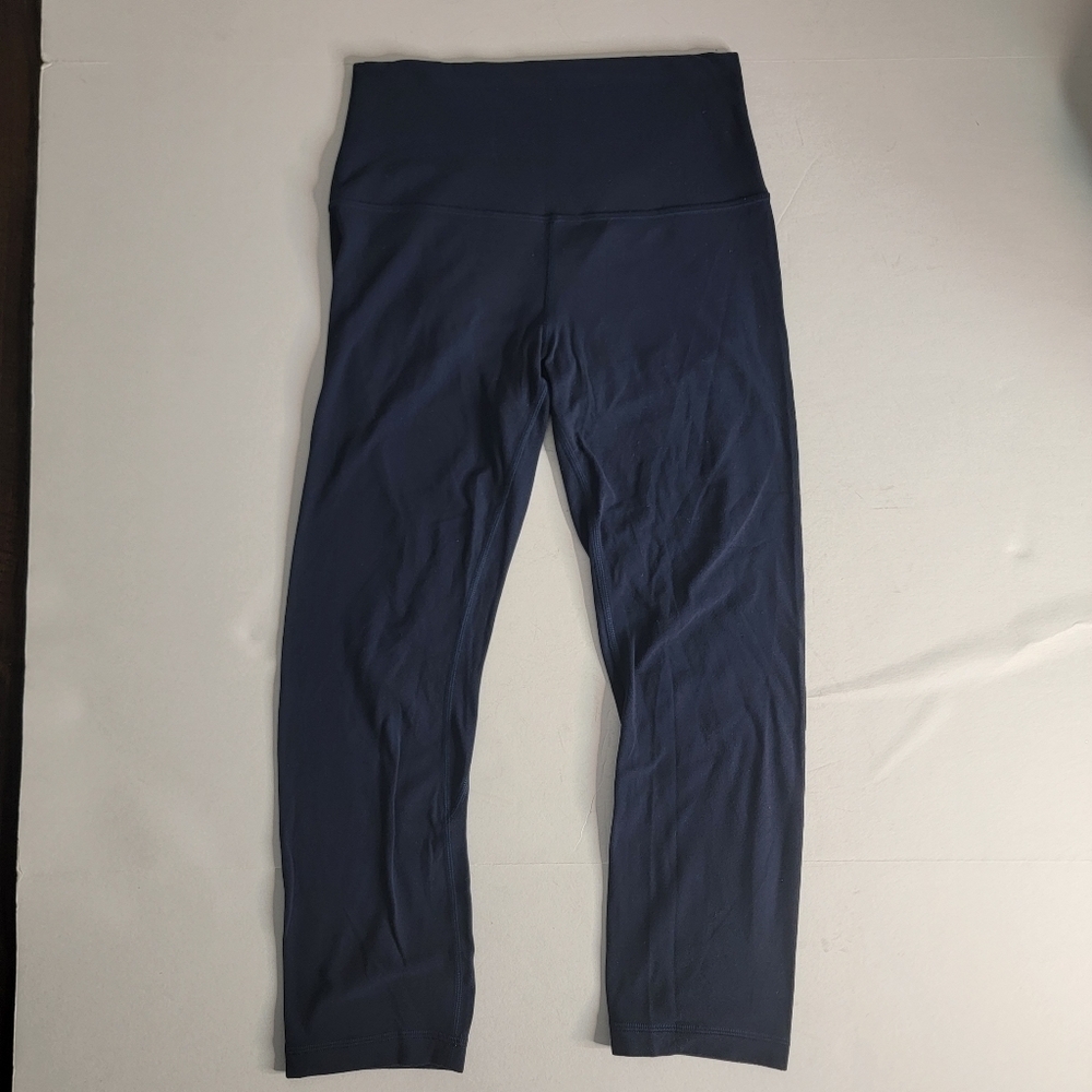 Lululemon Sz 6 Crop Aling Leggings 21" Blue High Rise W6AS8S